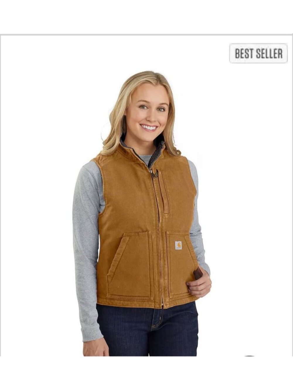 WOMEN'S WASHED DUCK MOCK NECK VEST SZ XS (0-2)